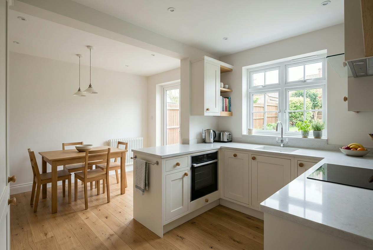 Kitchen and dining area of the Tysoe Drive home in Sutton Coldfield