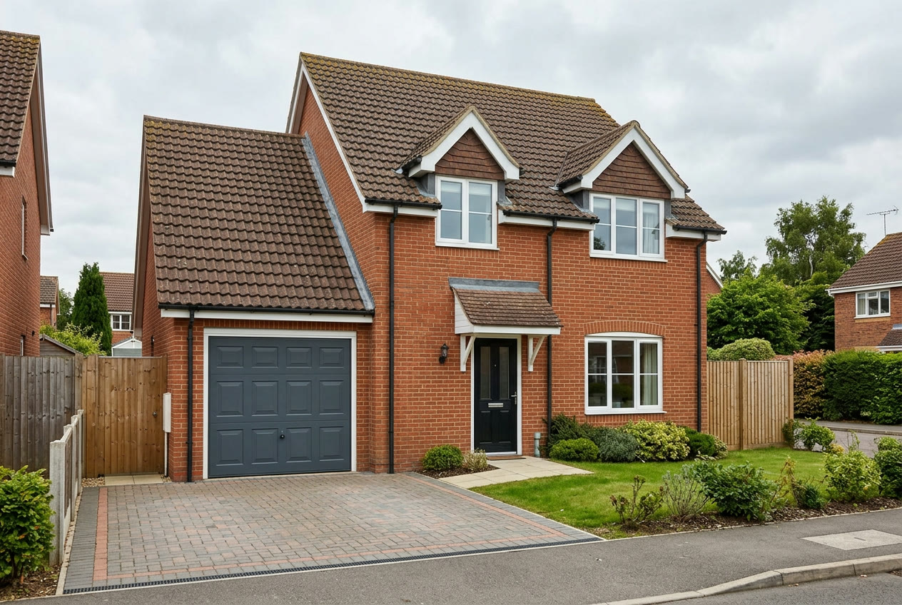 Front elevation, garage and driveway of the Tysoe Drive home in Sutton Coldfield