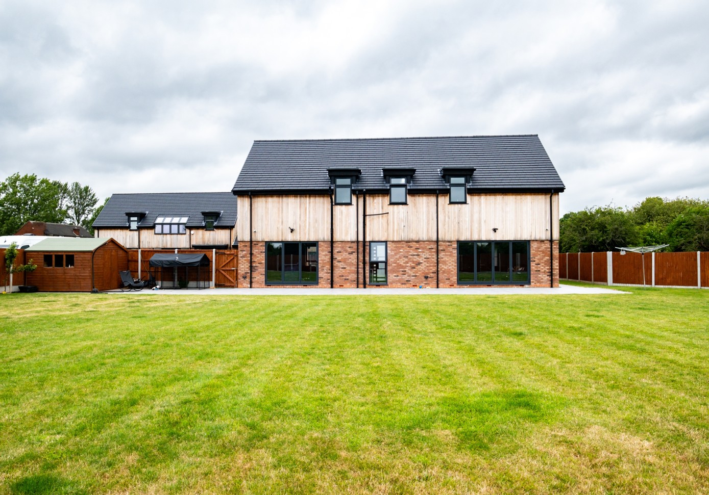 Rear exterior and garden of an Aldridge Farm home